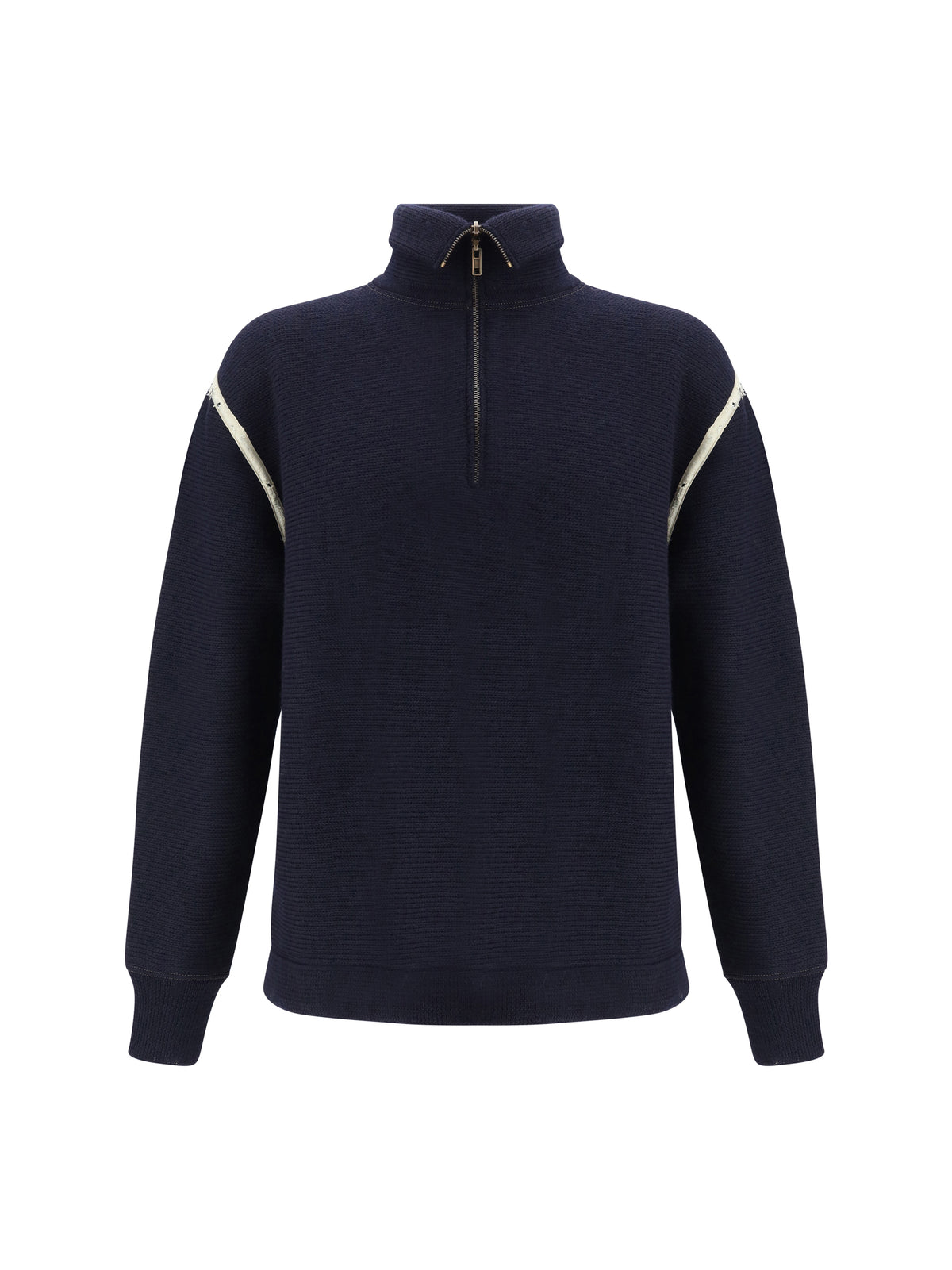 Maison Margiela Wool half-zip high-neck - Navy