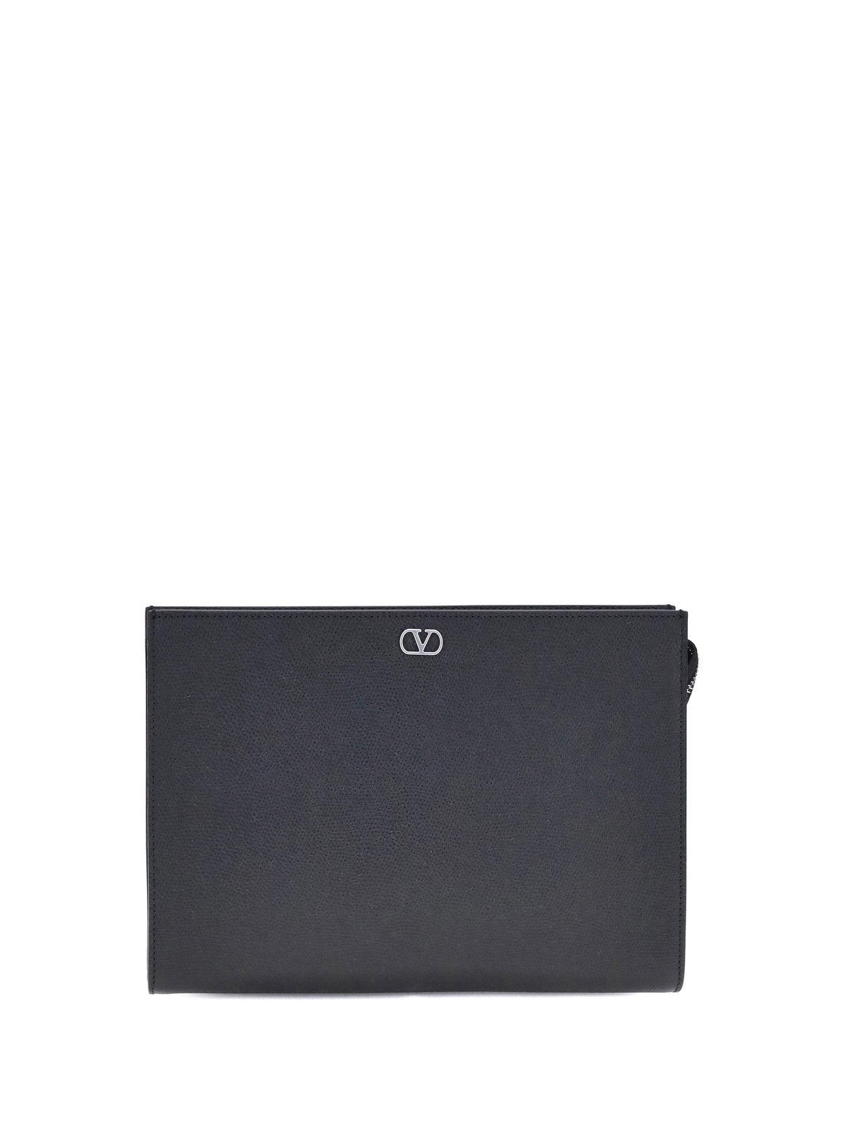Valentino Garavani VLogo Signature grained calfskin Pouch - Black