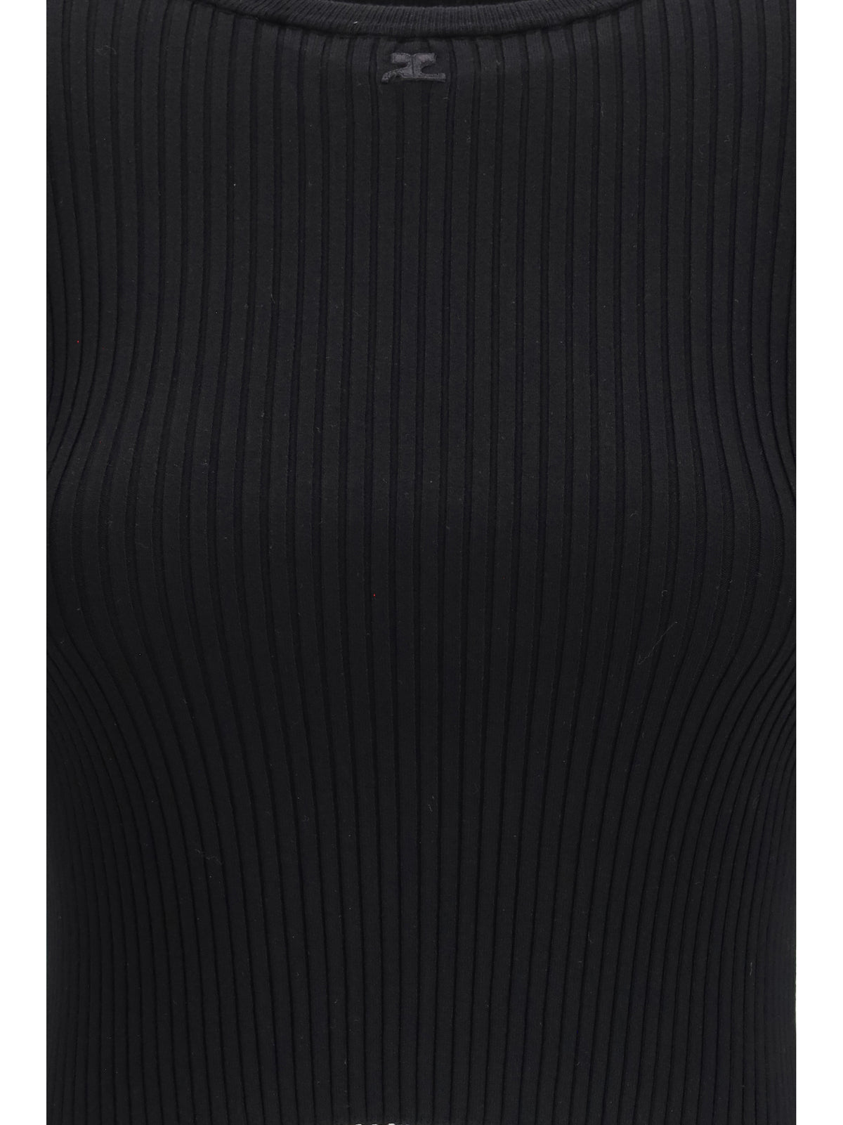 Courrèges Ribbed crop Top - Black