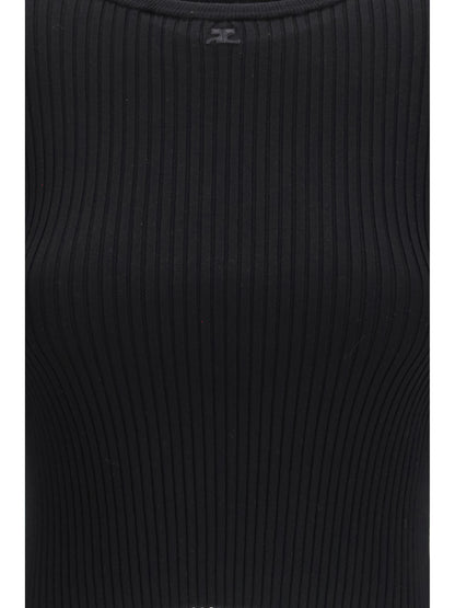 Courrèges Ribbed crop Top - Black