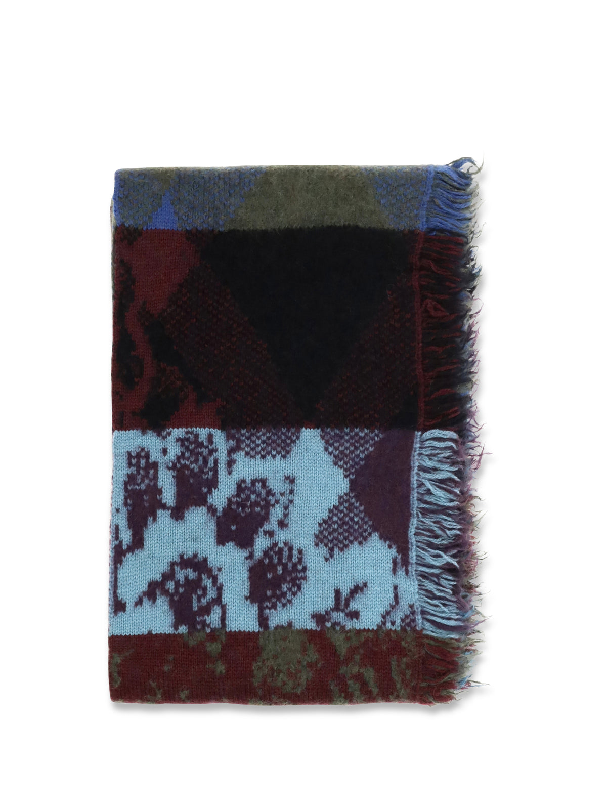 Dries Van Noten Mixed print fringed Scarf - Purple