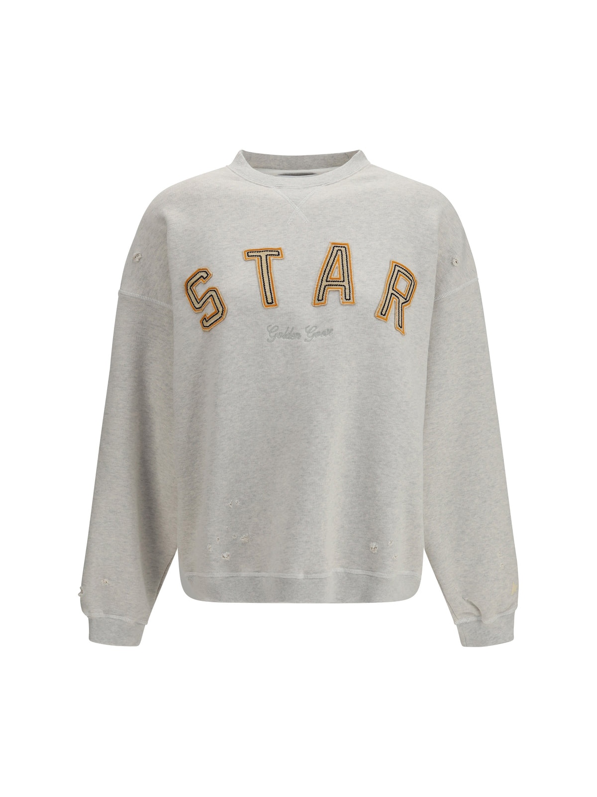 Golden Goose Sweatshirt crewneck in cotton with contrasting logo - Vintage Gray Melange