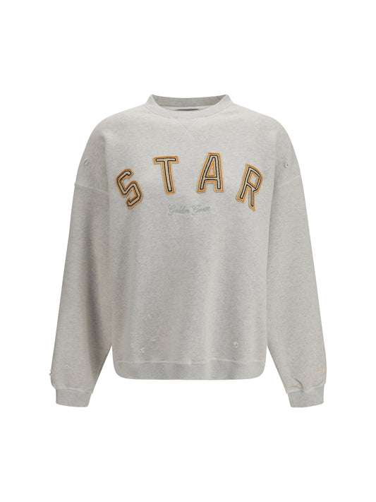 GOLDEN GOOSE Sweatshirt crewneck in cotton with contrasting logo