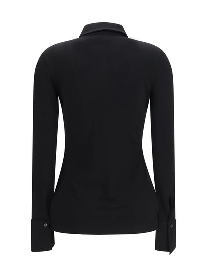 Toteme Viscose Shirt with high cuffs - Black