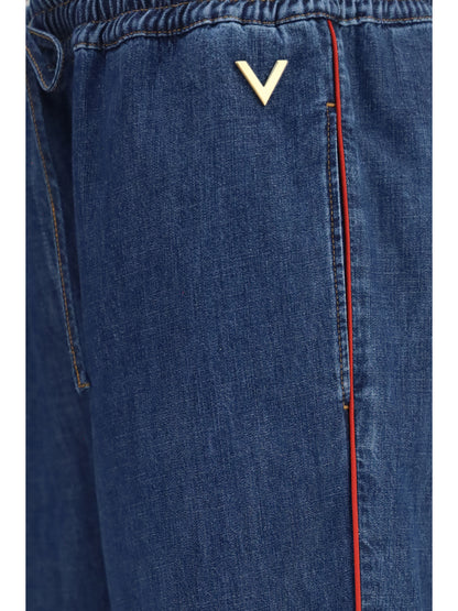 Valentino Lightweight wide-leg denim Pants - Denim Dark