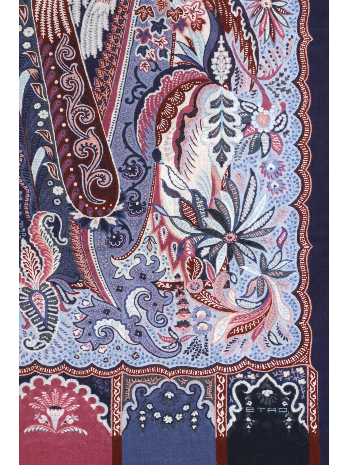 Etro Orfeo modal Scarf - Printed F.Do Blue