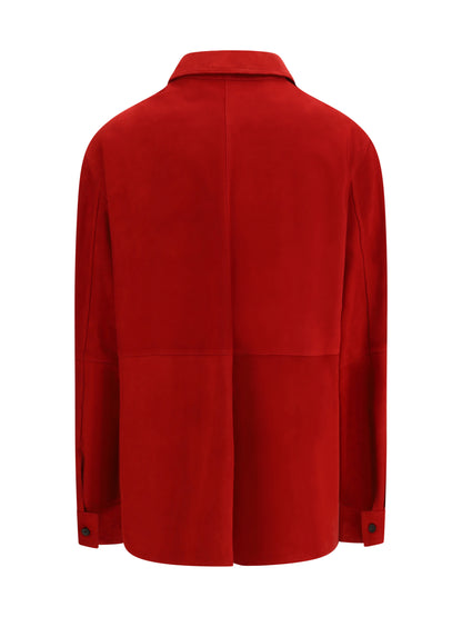 Toteme Suede Shirt Jacket - Poppy