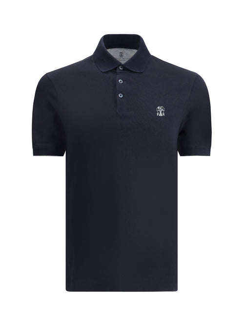 Brunello Cucinelli Cotton Polo - Navy+Grigio