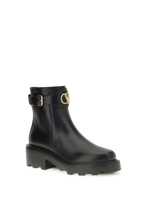 Valentino Garavani VLogo Signature Ankle Boots - Black