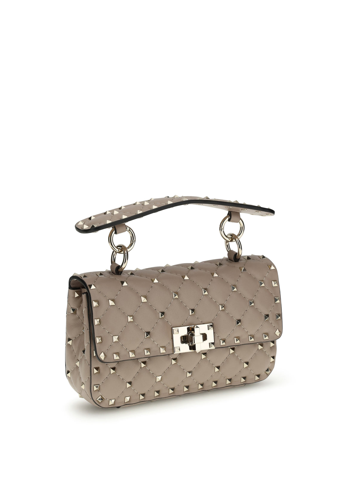 Valentino Garavani Rockstud Spike mini Top Handle Bag in nappa - Poudre
