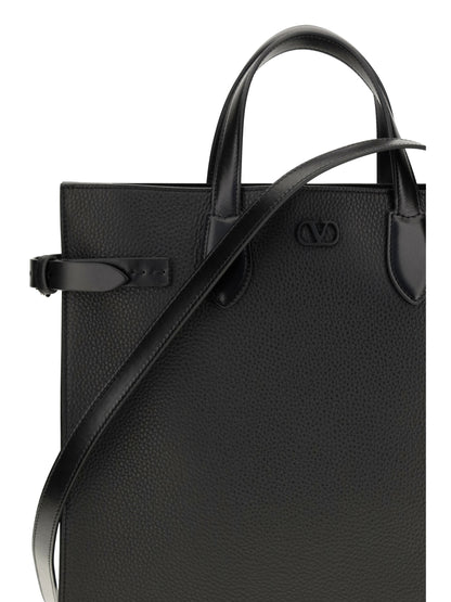 Valentino Garavani Medium Antibes grained leather Shopping Bag - Black