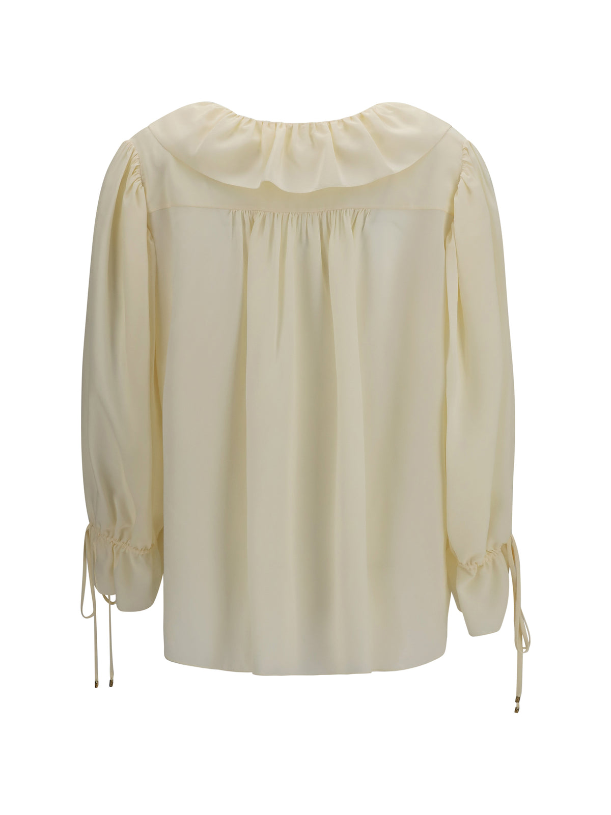 Chloé Ruffled V-Neck Shirt - Pristine White