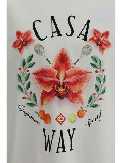 CASABLANCA Casa Way Orchid Logo Short Sleeve T-Shirt