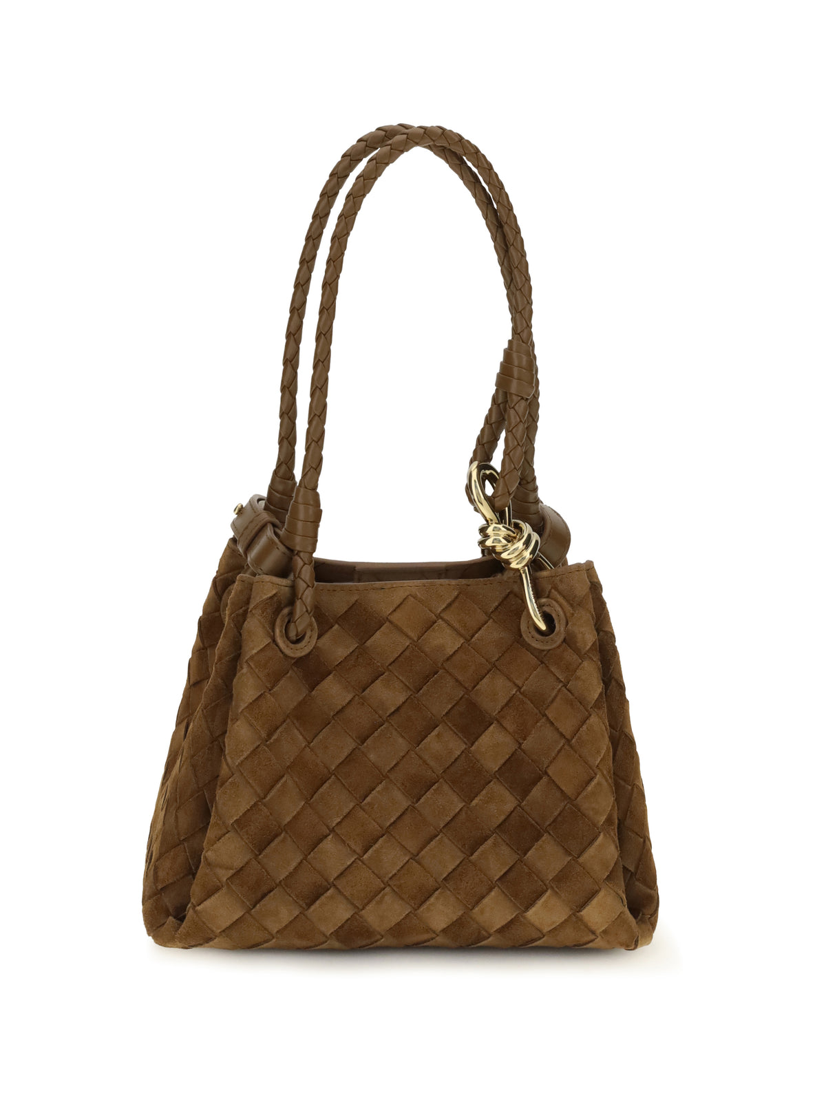 Bottega Veneta Parachute Small suede Handbag - Dark Caramel 20-Mb