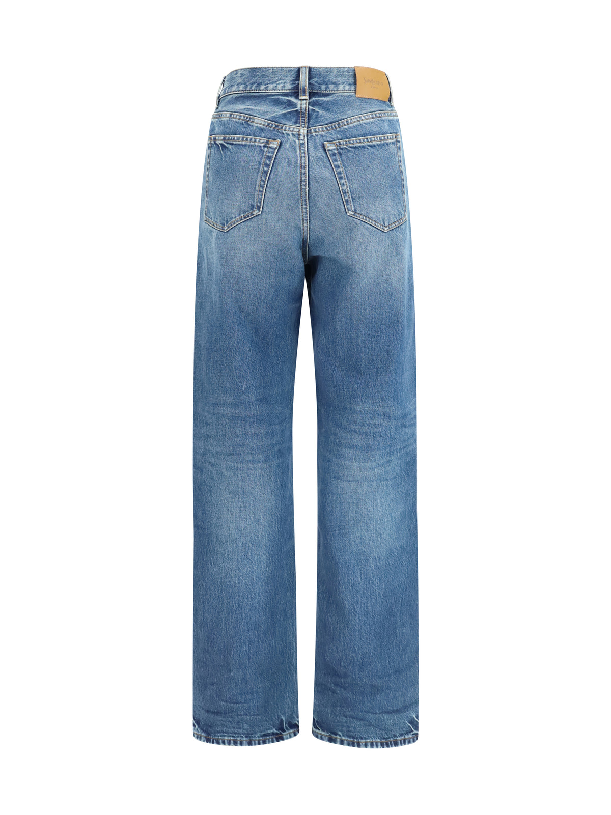 Saint Laurent High waisted wide leg Jeans in denim - Thunder Blue