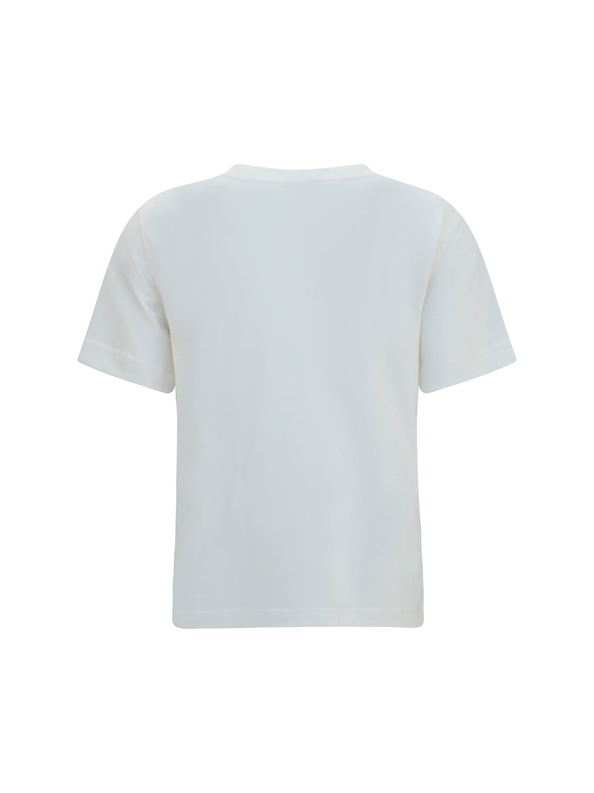 Burberry Cotton T-Shirt with Check Flag - Chalk