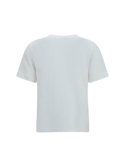 Burberry Cotton T-Shirt with Check Flag - Chalk