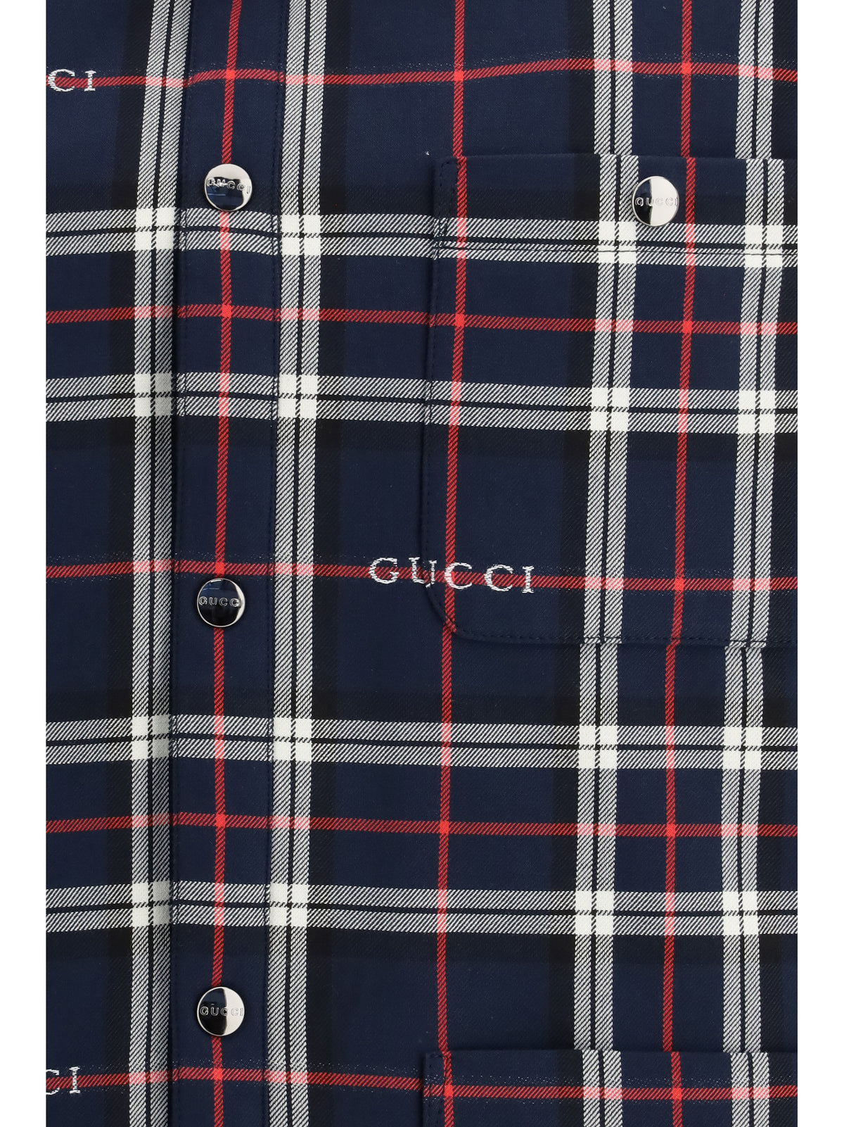 Gucci Padded tartan cotton jacquard Shirt - Blue/White/Mc