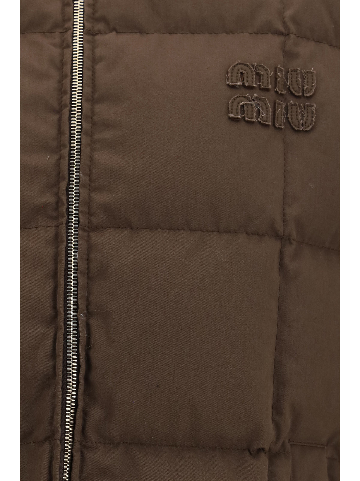 Miu Miu Gabardine Down Vest - Ebony