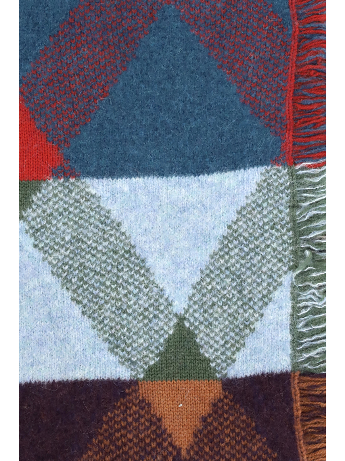 Dries Van Noten Mixed print fringed Scarf - Light Blue
