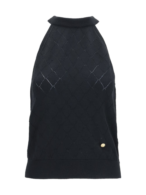 Balmain Sleeveless wool crewneck Top - Noir