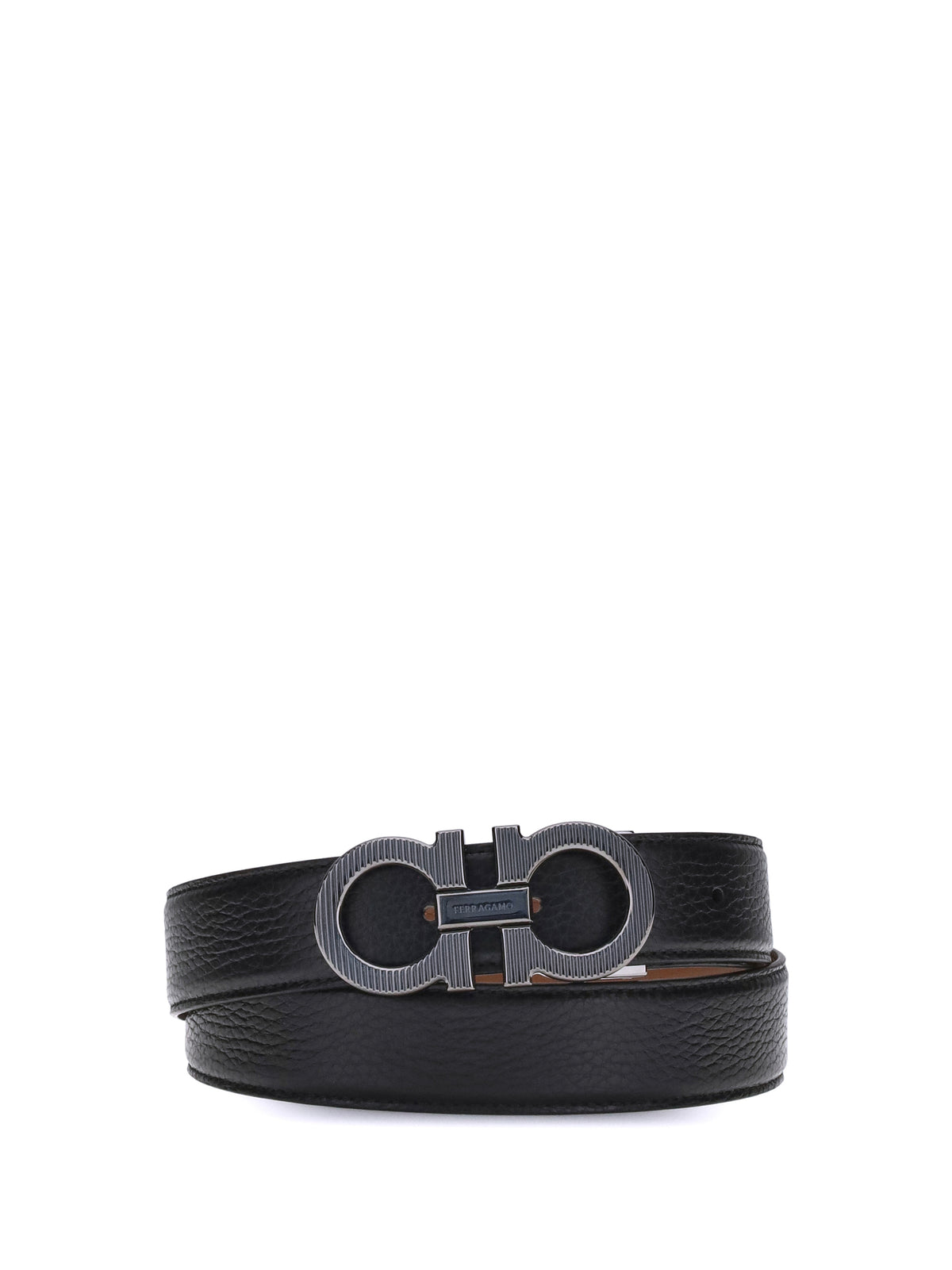 Ferragamo Gancini reversible Belt - Blue Patterned Navy