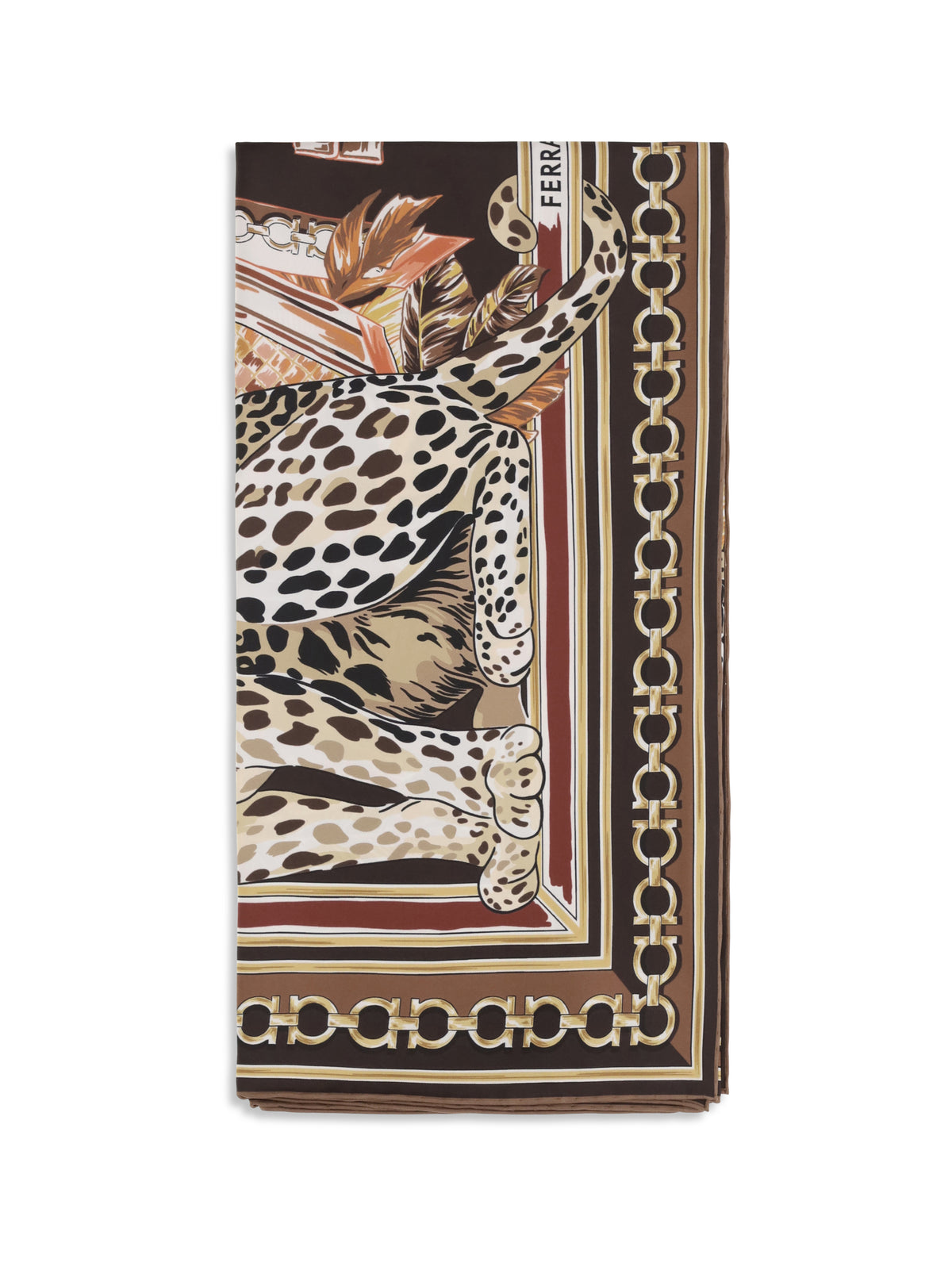 Ferragamo Leopard-print silk Scarf - Brown Patterned Light/Pastel