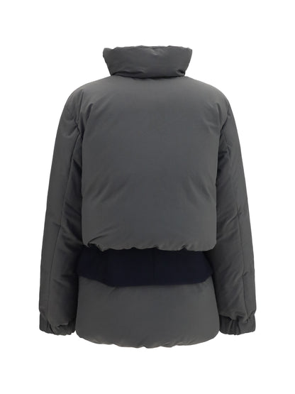 Sacai Double padded Jacket with zip closure - Khaki×Navy