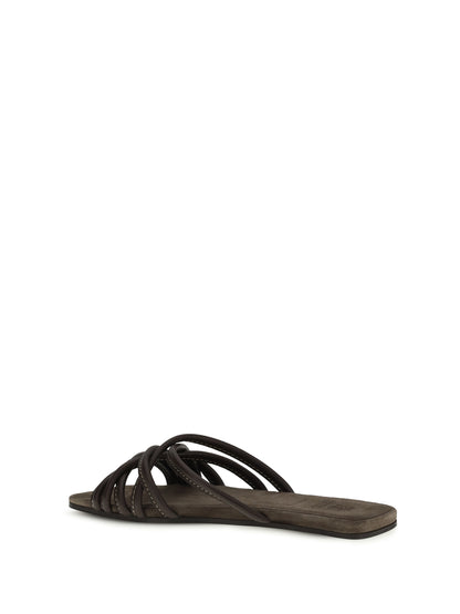 BRUNELLO CUCINELLI Flat leather Sandals