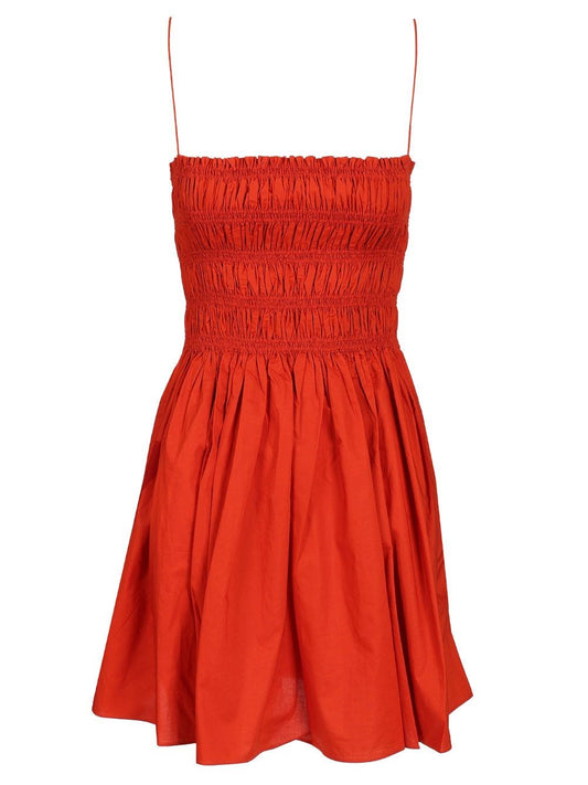 Matteau Mini Dress With Ruffled Bodice - Red