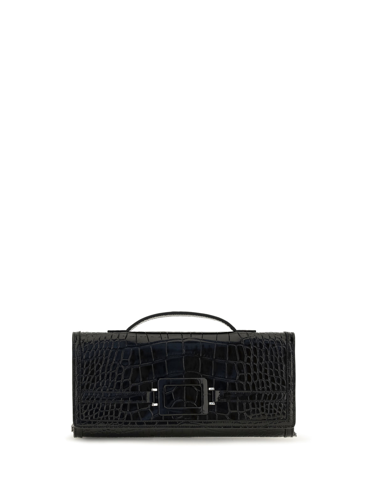Roger Vivier Belle Vivier crocodile-effect Clutch - Black