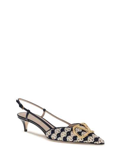 VALENTINO GARAVANI VLogo Signature slingback Pumps in crochet fabric
