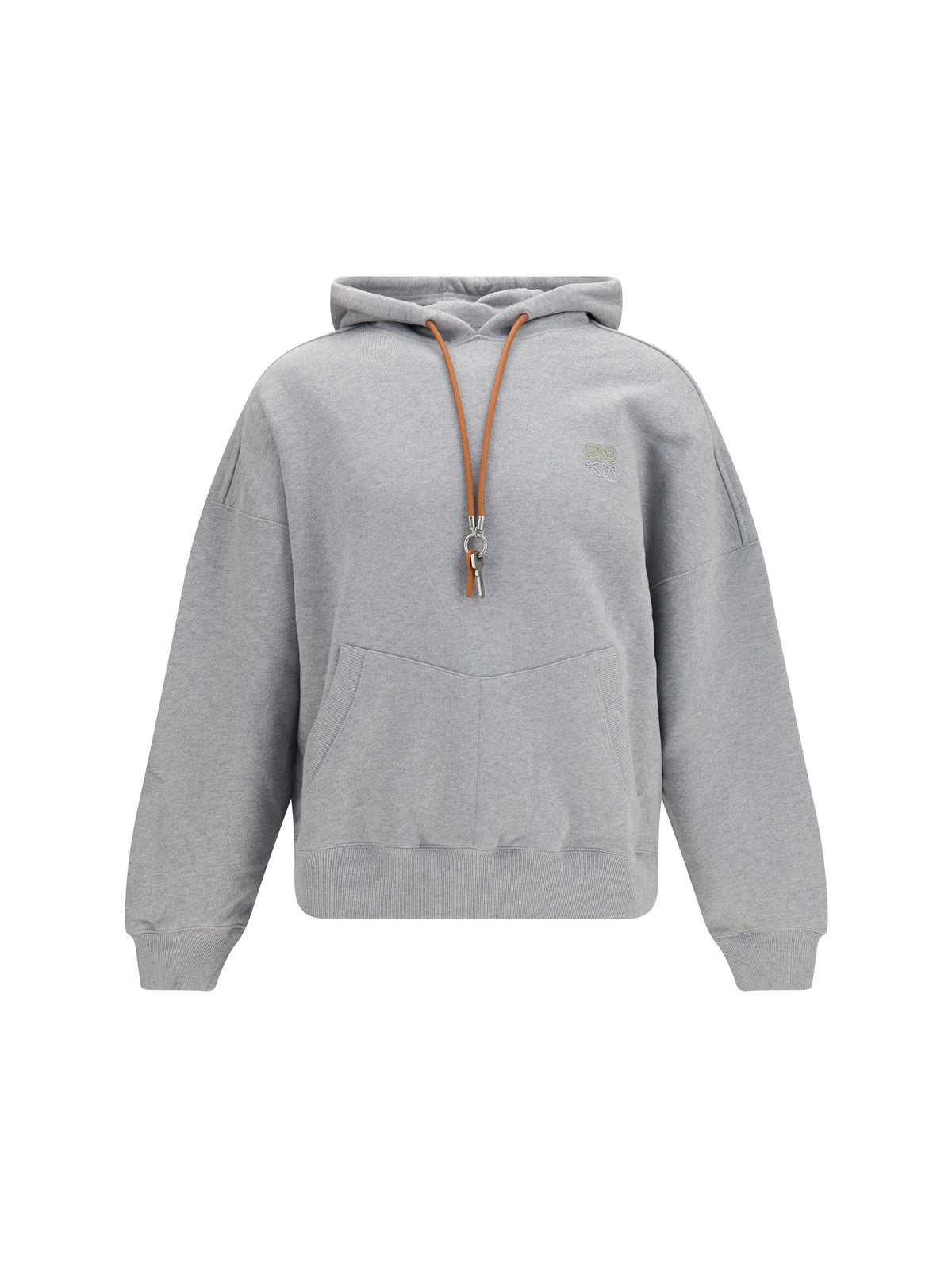 Loewe Hooded Sweatshirt with drawstring and keyring - Grey Melange