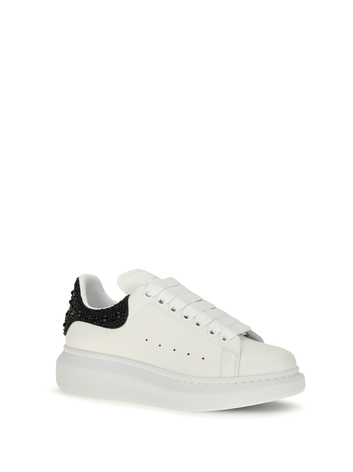 Alexander Mcqueen Oversized Sneakers with suede heel and crystal details - Sand