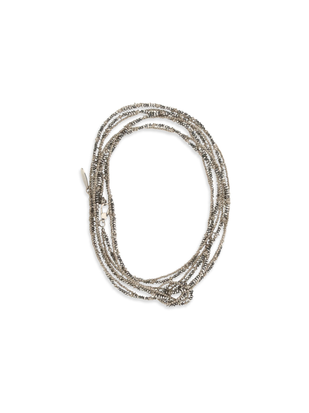 Brunello Cucinelli Hematite and Sterling Silver 925 Wrap Bracelet - Ematite Steel+Palladio Fume