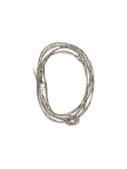 Brunello Cucinelli Hematite and Sterling Silver 925 Wrap Bracelet - Ematite Steel+Palladio Fume
