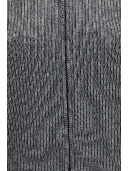Max Mara Studio Carnet ribbed Cardigan - Grey Dark Melange