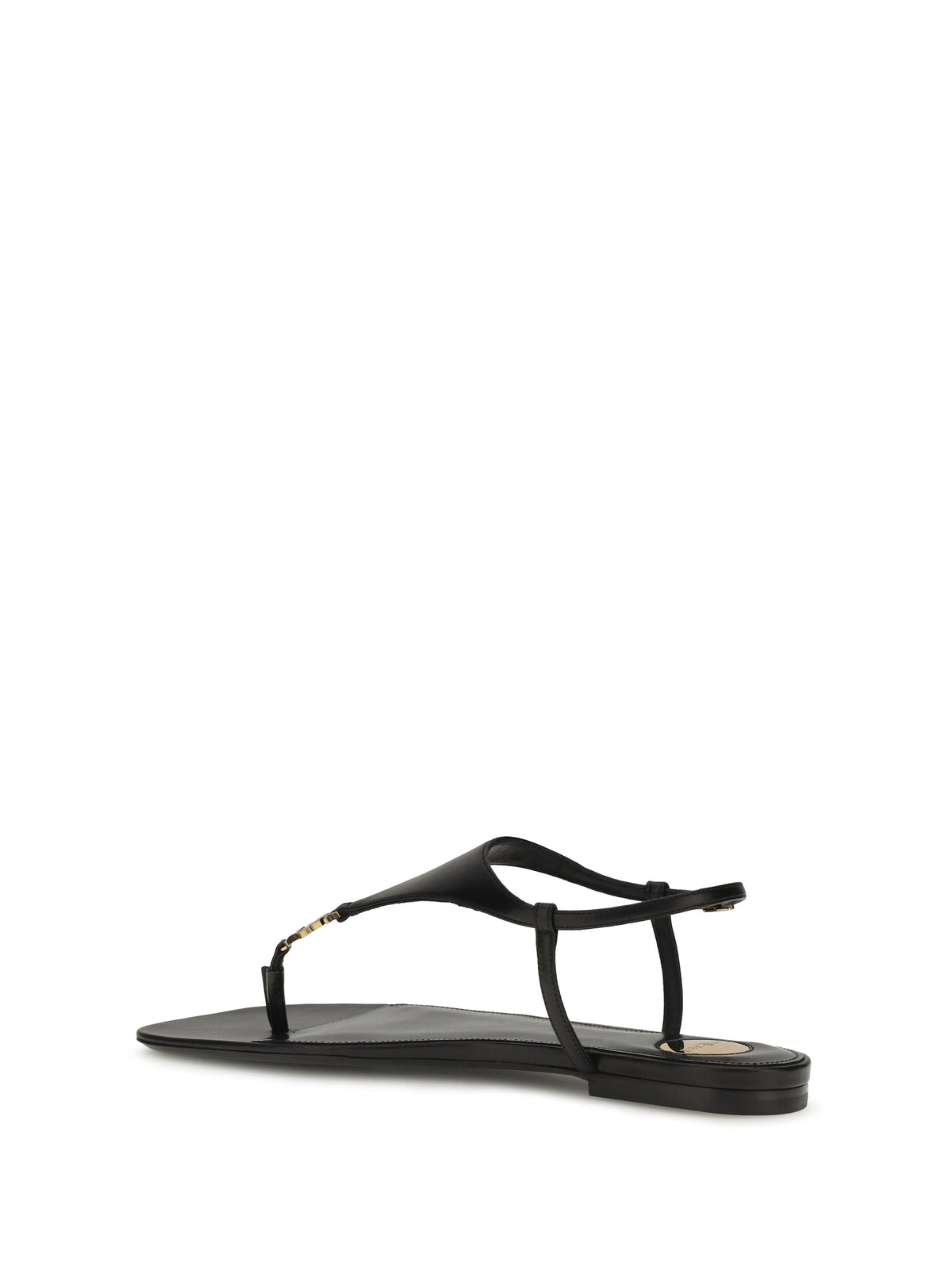 Saint Laurent Cassandre leather Sandals - Black