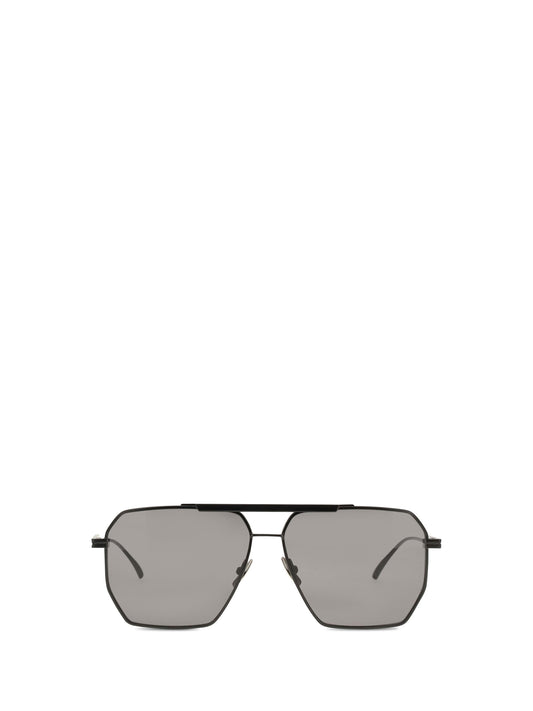 Bottega Veneta Square Sunglasses - Black-Black-Grey