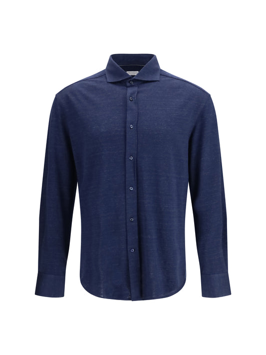BRUNELLO CUCINELLI Linen and cotton knit Shirt