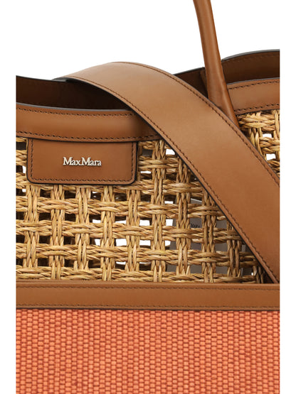 MAX MARA Raffia Marine Tote Bag