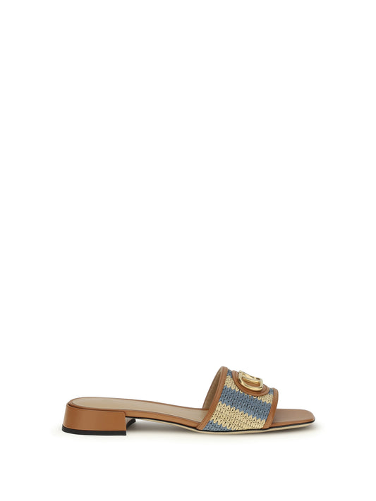 VALENTINO GARAVANI VLogo Signature raffia slide Sandals