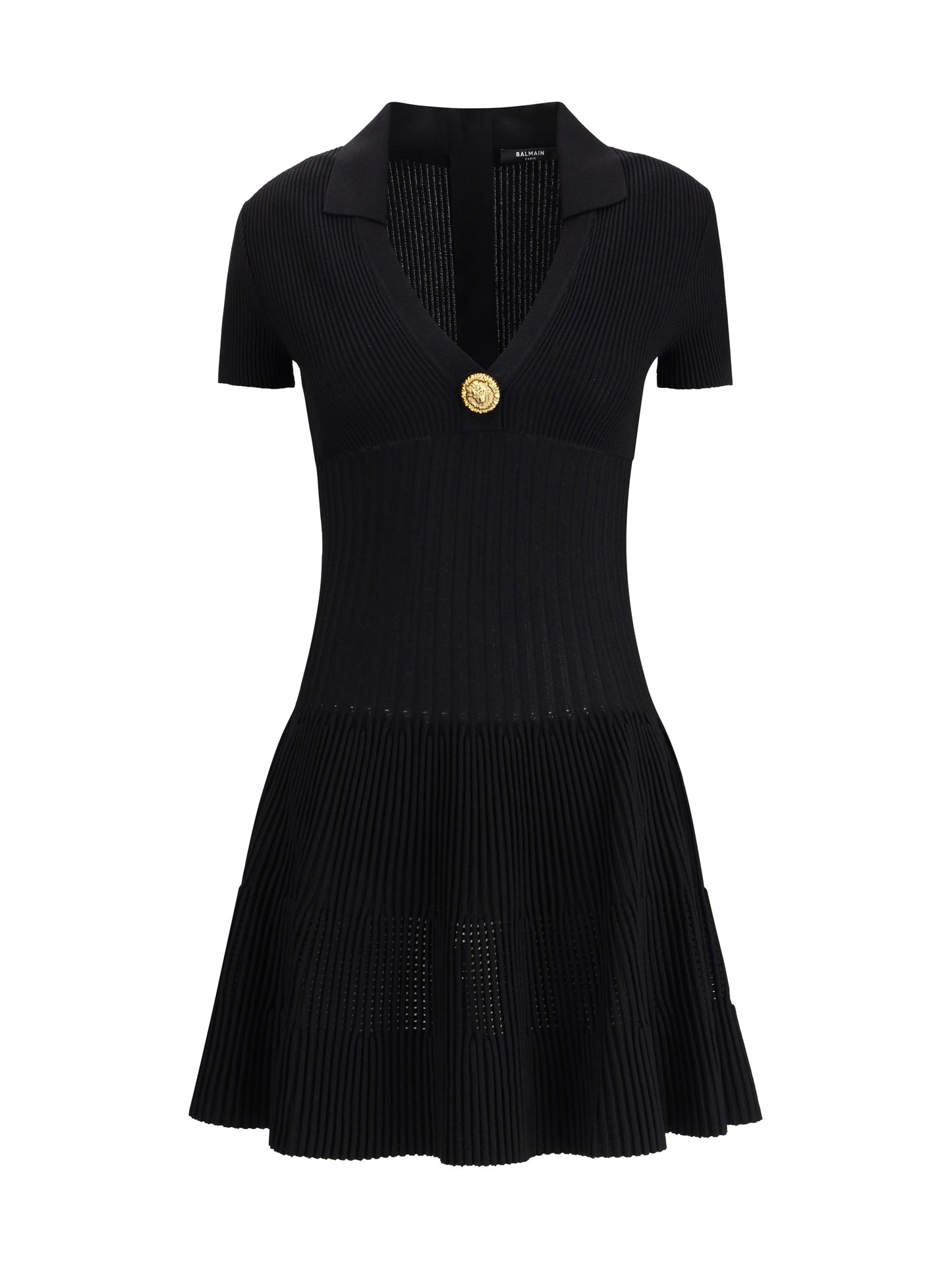 BALMAIN Flared knit mini Dress