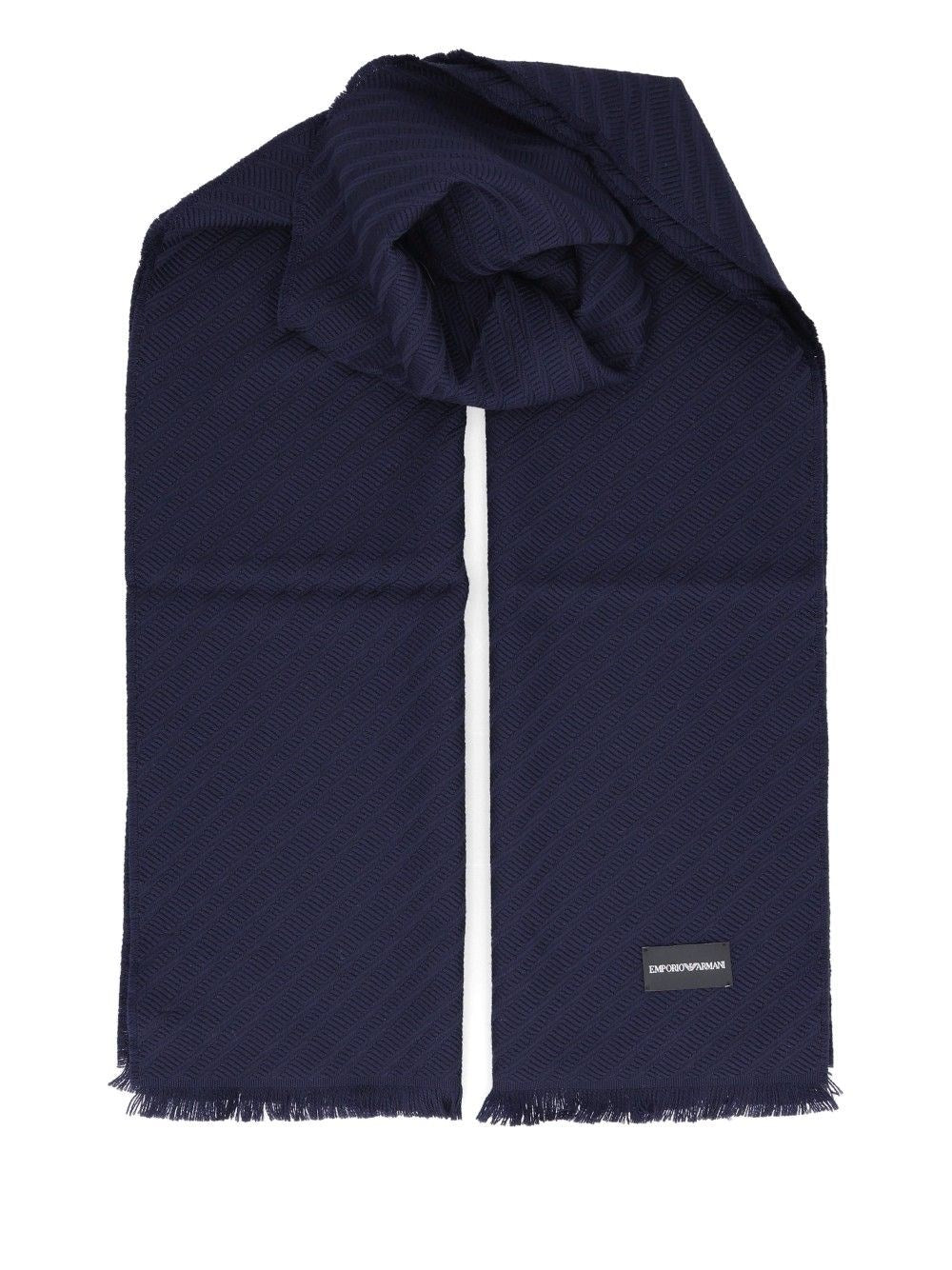 Emporio Armani Wool Scarf - Blue