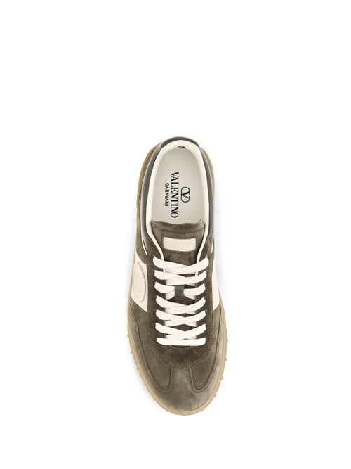 Valentino Garavani Low Top Upvillage Sneakers in suede split leather and nappa calfskin - Army Green/Army Green-Glace/Glace/Ambra