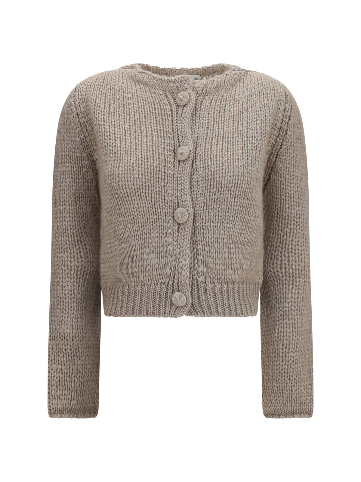 Forte_forte Chunky knit Cardigan with buttons - Mandorla
