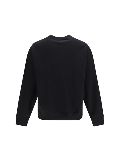 Palm Angels Cotton crewneck Sweatshirt with logo - Black-Off White