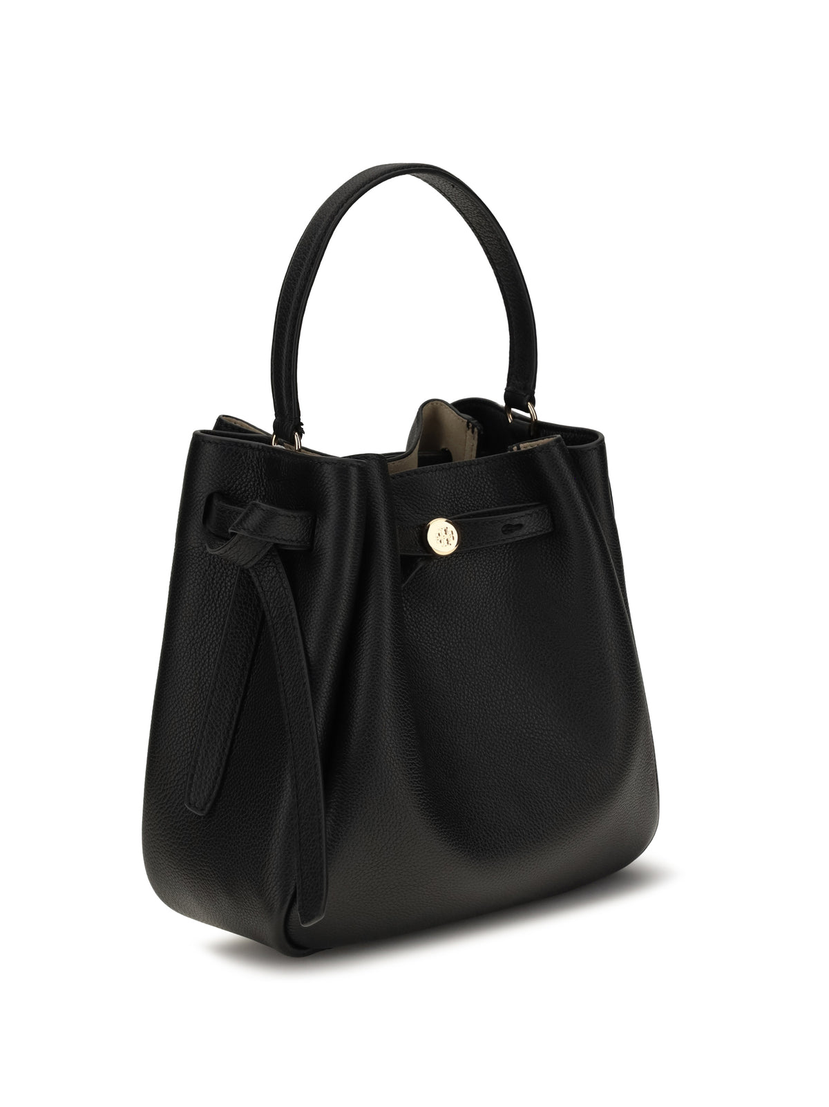 Tory Burch Romy Hammered leather Bucket Bag - Black