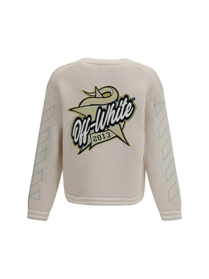 OFF-WHITE Star Logo Diagonal Varsity Cardigan