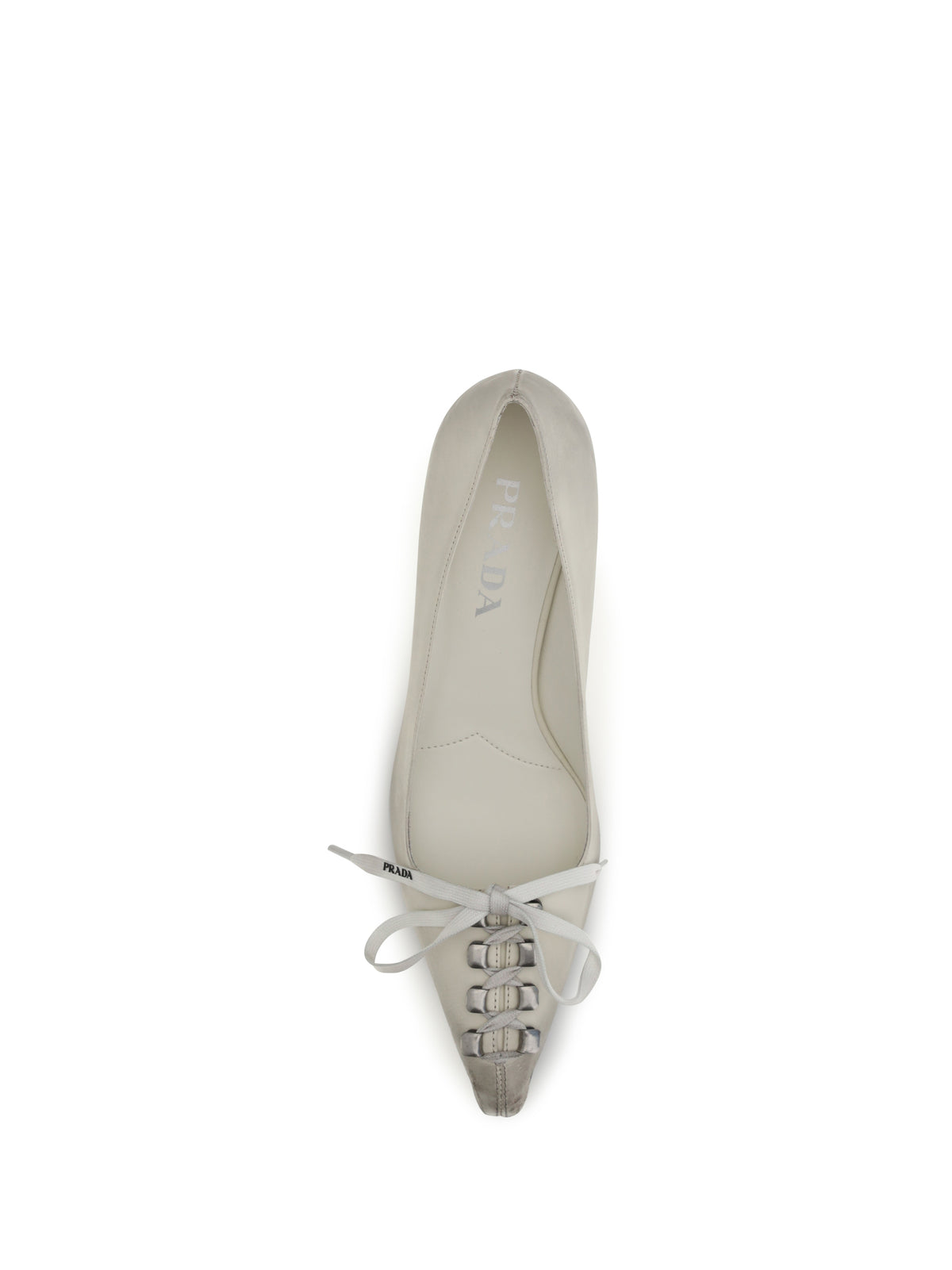 Prada Lace-up antique-finish leather Pumps - Talco